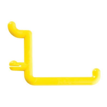 Functionaire Locking Pegboard Hooks, 2 in.L, Yellow, PK8 FH4-2