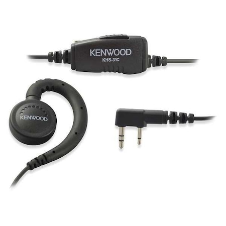 Kenwood Ear Loop Earpiece, Plstc/Metal, 38inL Cord KHS-31C