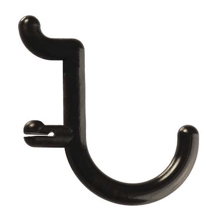 Functionaire Locking Pegboard Hooks, 1 in.L, Blk, PK8 FH1-4