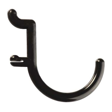 Functionaire Locking Pegboard Hooks, Black, Plastic, PK8 FH2-4