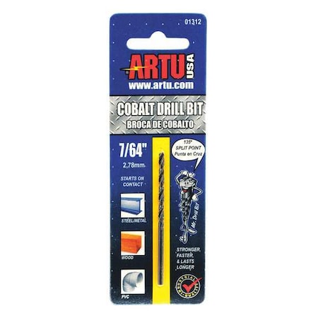 Artu 7/64" Cobalt Jobber Length Drill Bit 01312