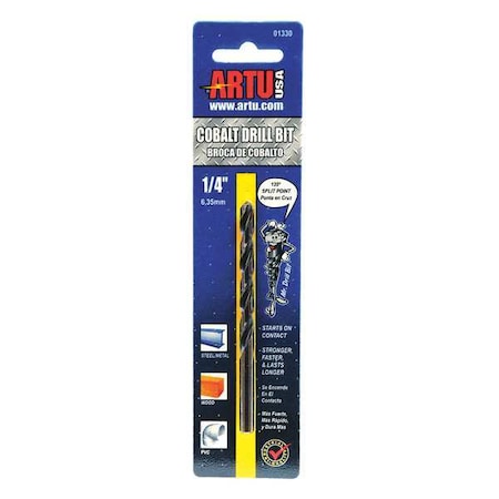 Artu 1/4" Cobalt Jobber Length Drill Bit 01330