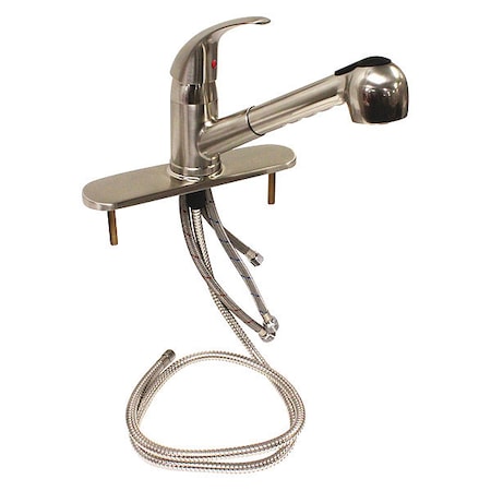 Dominion Faucets Low Arc Pull Out Kitchen Faucet, Manual, Single Hole Only Mount, 1 Hole 77-2110