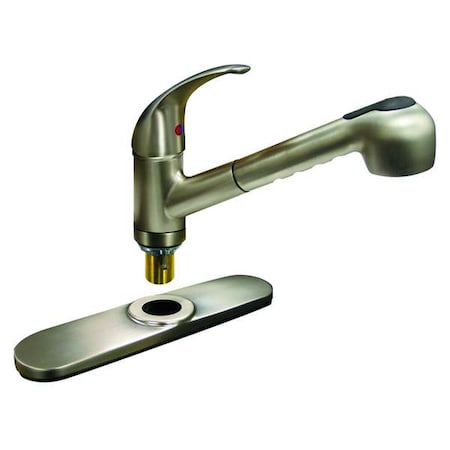 Dominion Faucets Low Arc Pull Out Kitchen Faucet, Manual, 8" Mount, 1 or 3 Hole 77-2120