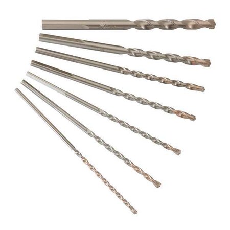 Milwaukee Tool 2-Cutter Hammer Drill Bit Set 5/32", 3/16", 1/4", 5/16", 3/8" x 6" Three-Flat, 7PK 48-20-8852