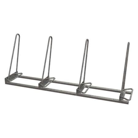 Madrax Bike Rack, Galv, (4)Bikes, 77 inL, 22-1/4inW SHK-SNG-4-G