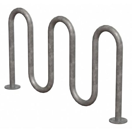 Madrax Bike Rack, Galv, (7)Bikes, 36 in. H, 3 in. W QS-H36-7-SF-G