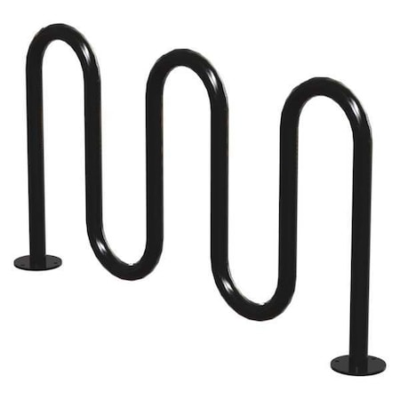 Madrax Bike Rack, Blk, (7) Bikes, 36 in. H, 3 in. W QS-H36-7-SF-B