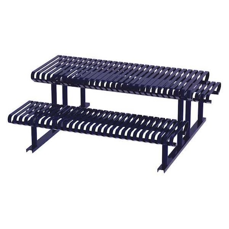 THOMAS STEELE Picnic Table, Blue, 71-1/2 in.D, 77-1/2in.W CRTP-6S-FS-MBL