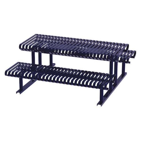 Thomas Steele Rectangle Picnic Table, Blue, Steel, 6 Seats, 77-1/2 in L, 30 in H Overall Slat CRTP-6S-FS-MBL
