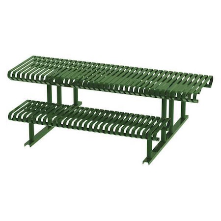 Thomas Steele Rectangle Picnic Table, Green, Steel, 6 Seats, 77-1/2 in L x 30 in H x 77-1/2 in W, Slat CRTP-8HCS-FS-LEX