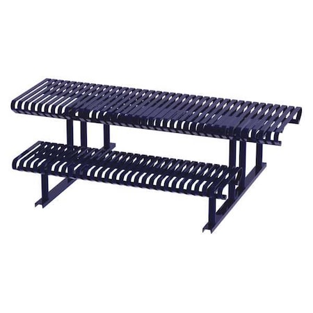 Thomas Steele Rectangle Picnic Table, Blue, Steel, 6 Seats, 77-1/2 in L, 30 in H Overall Slat CRTP-8HCS-FS-MBL