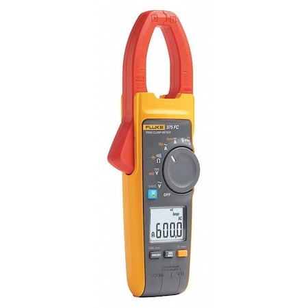 Fluke Digital Clamp Meter, LCD, 600 A, 1.6 in (41 mm) Jaw Capacity FLUKE-375 FC/WWG