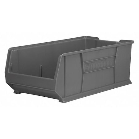 Akro-Mils Storage Bin, Plastic, Gray, 11 in H, 16 1/2 in W, 29 7/8 in L 30293GREY