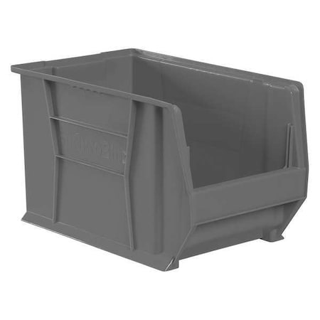 Akro-Mils Storage Bin, Plastic, Gray, 12 in H, 12 3/8 in W, 20 in L 30282GREY