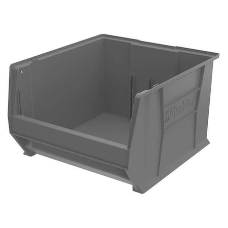 Akro-Mils Storage Bin, Plastic, Gray, 12 in H, 18 3/8 in W, 20 in L 30283GREY
