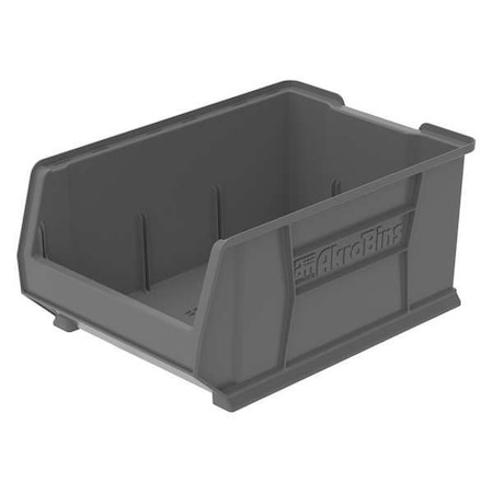 Akro-Mils Storage Bin, Plastic, Gray, 11 in H, 16 1/2 in W, 23 7/8 in L 30288GREY