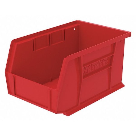 Akro-Mils Hang & Stack Storage Bin, Plastic, Red, 5 in H, 6 in W, 9 1/4 in L 30237RED