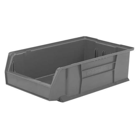 Akro-Mils Storage Bin, Plastic, Gray, 6 in H, 12 3/8 in W, 20 in L 30280GREY