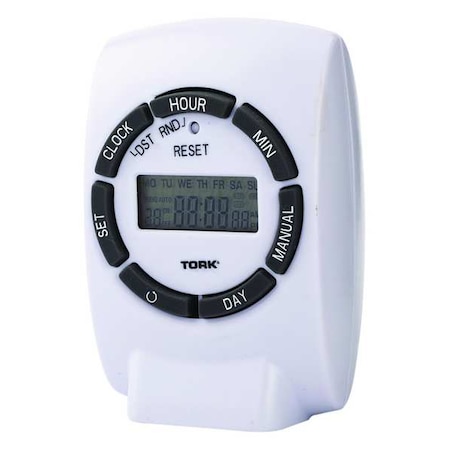 TORK Plug In Timer, White, Indoor, 125V, 1000W 460E