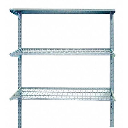 Triton Products 33 In. W x 31.5 In. H Gray Wall Mount Shelving Unit with 3 Steel Wire Shelves & Mounting Hardware 1795