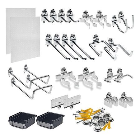 Triton Products DuraHook Wall Organizer - 2 DuraBoards 24 Hooks 4 Hanging Bins and Mounting Hardware, PR 990-S