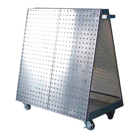 Triton Products 36-3/4 In. L x 39-1/4 In. H x 21-1/4 In. W Stainless Steel Tool Cart with Tray and Stainless Steel LocBoard LBC-18SS