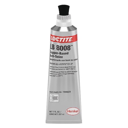 Loctite General Purpose Anti-Seize, Copper Base, 7 oz, Brush-Top Tube, LB 8008, C5-A 1999559