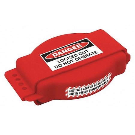 Zoro Select Adj. Gate Valve Lockout, Red, Polyuretane 45MZ83