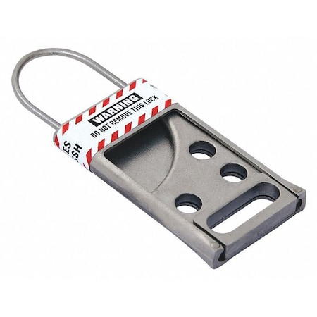 Zoro Select Lockout Hasp, Silver, Stainless Steel, 7 Max. No. of Padlocks, 3/8 in Max. Shackle Dia. 45MZ54