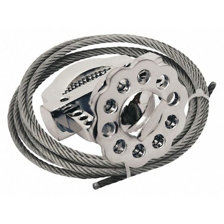 Zoro Select Lockout Cable, Gray, SS, 6 ft.L 45MZ55