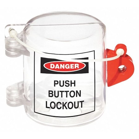 Zoro Select Push Button Lockout, Clear, Acrylic, 1 Max. No. of Padlocks, 1/4 in Max. Shackle Dia. 45MZ66
