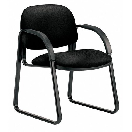 Hon BlackGuest Chair, 23"W25-1/2"L32-1/4"H, Fixed, PolymerSeat, Sensible - 6000 SeriesSeries HON6008NT10T