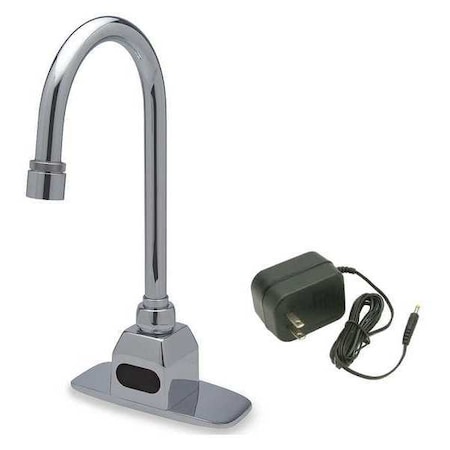 Zurn Sensor 4" Mount, 1 Hole Gooseneck Bathroom Faucet, Chrome plated Z6920-XL-ACA-CP4-F