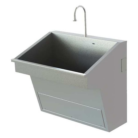Scrub-Ware Scrub Sink 15 1/4 in x 33 in, 1, 1, Wall Mount, Heavy gauge 304 Stainless Steel 4121ADA-0003