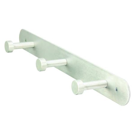 Zoro Select Coat Rack, Silver, 2-3/4 in. D, 18 in. W 45NG75