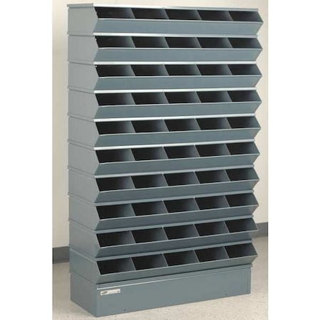 Stackbin Sectional Stacking Bin, 37 in W x 15.5 in D x 61 in H, 50 Compartments, Gray, High Gloss Steel 3-250SSB