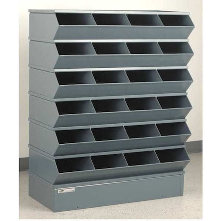Stackbin Steel Sectional Stacking Bin, 18 3/4 in D x 47 1/2 in H x 37 in W, 7 Shelves, Gray 3-324SSB