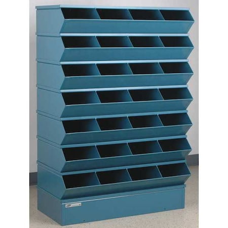 Stackbin Sectional Stacking Bin, 37 in W x 18.75 in D x 54.375 in H, 28 Compartments, Blue, High Gloss Steel 3-328SSB