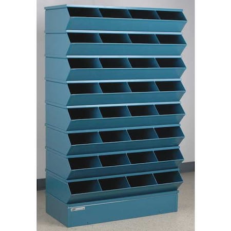 Stackbin Sectional Stacking Bin, 37 in W x 18.75 in D x 61.25 in H, 32 Compartments, Blue, High Gloss Steel 3-332SSB