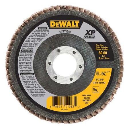 Dewalt 5" x 7/8" 60G T29 XP CER FLAP DISC DWA8284