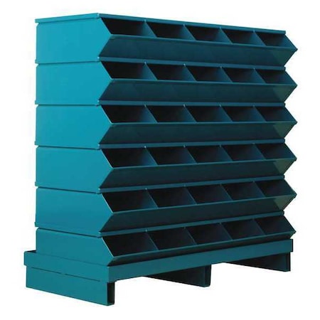 Stackbin Pallet Sectional Stacking Bin, 37 in W x 15.5 in D x 35.5 in H, 30 Compartments, Blue, Steel 3-230SSPB