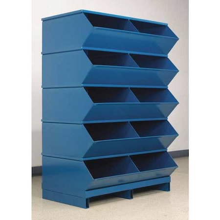 Stackbin Pallet Sectional Stacking Bin, 37 in W x 24 in D x 50 in H, 10 Compartments, Blue, Steel, High Gloss 3-510SSPB