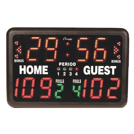 Champion Sports Scoreboard, 20lb., 24inLx16inHx10inD, Plstc T90