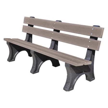 Ultrasite Outdoor Bench, 72 in. W, 48 in. H, Gray PB 6GRACOLE