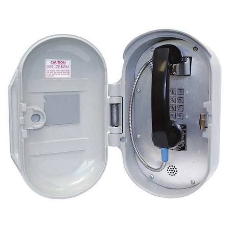 Hubbell Gai-Tronics Telephone, Locking Door, Gray 226-002