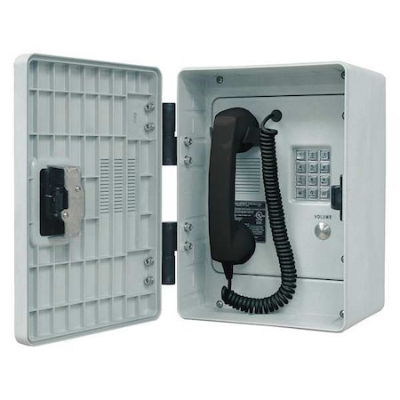Hubbell Gai-Tronics Weather Resistant Telephone, VoIP, Gray 256-710
