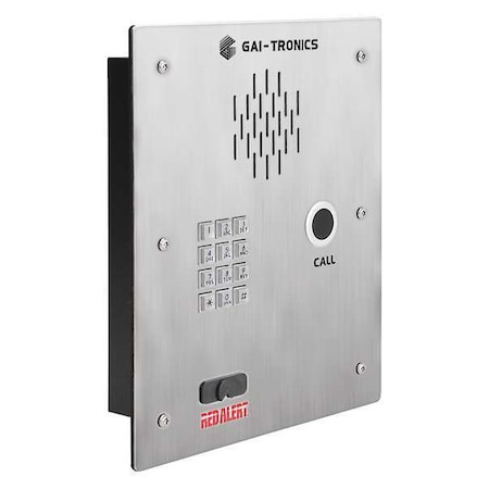 Hubbell Gai-Tronics Telephone, Single Button, VoIP, Silver 398-711