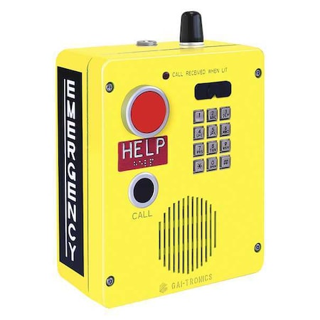 Hubbell Gai-Tronics Telephone, 802.11 b/g/n, Yellow 394AL-812A