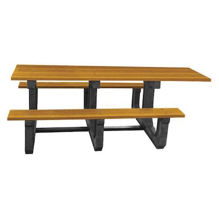 Ultrasite Rectangle Picnic Table, Cedar, Vandal Resistant Resinwood, 90 in L, 29-3/4 in H Overall Plank PB 6CEDPARKPADA